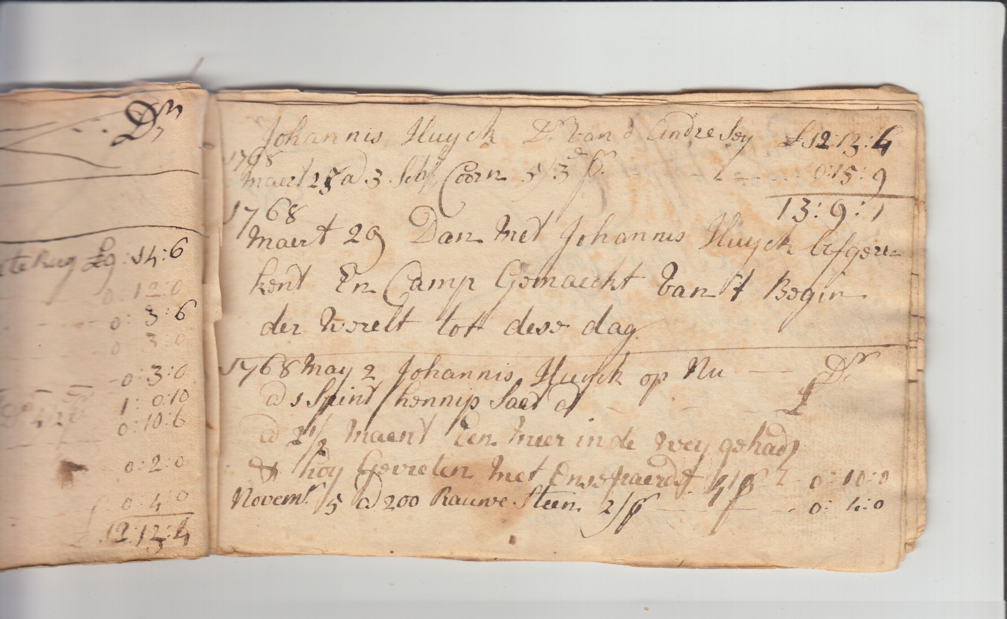 BH105 Pg 13, 1759-1771 & 1783 - Farm Sales Account Book - Pages 11-20